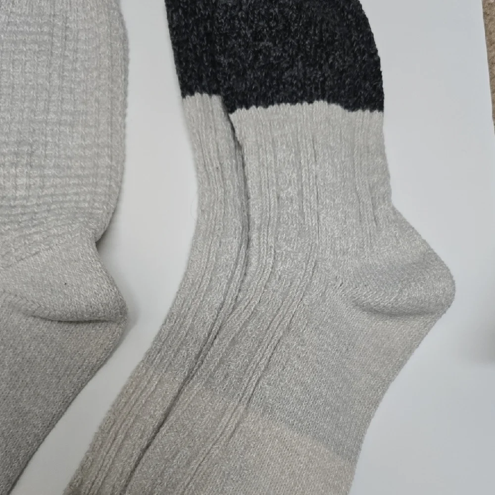 Women's Gray and Off-White Socks - Size 5-10